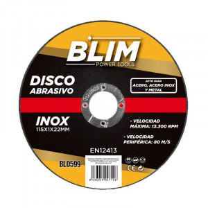 DISCO ABRASIVO INOX 115X1X22MM BLIM