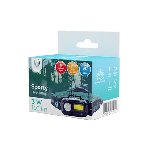 LINTERNA FRONTAL SPORT LED 3+3W 270LUMEN 1200MAH FOREVER - RTV0800002
