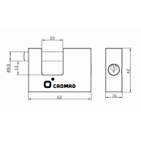 CANDADO ANTIPALANCA 80MM 2 LLAVES CROMAD