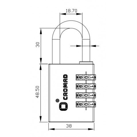 CANDADO COMBINACIÓN DE LATÓN 40MM CROMAD