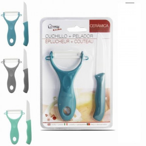 SET PELADOR + CUCHILLO CERAMICO 16CM...