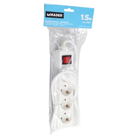 BASE MULTIPLE 4 TOMAS 1,5 METROS INTERRUPTOR MADER - 89311-1