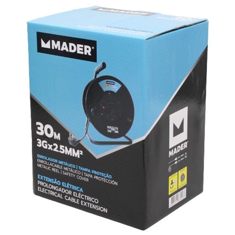 ENROLLADOR DE CABLE 30 METROS CABLE 3X2.5MM MADER - 68018-1