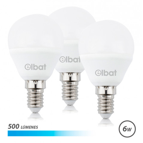 PACK 3 BOMBILLAS LED G45 | 6W | 500LM...