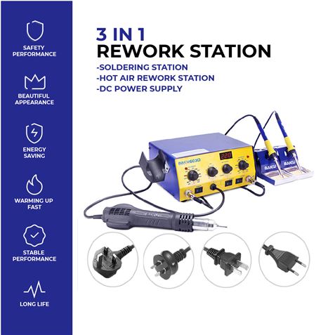 ESTACION SOLDADURA AIRE CALIENTE 550W BAKU-603D (NOTA: GARANTIA ESPECIAL) - BAKU-603D-2