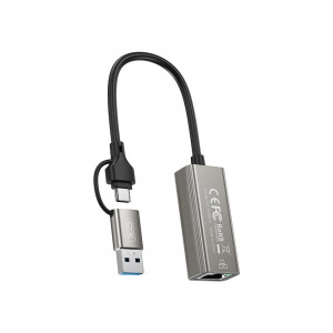 ADAPTADOR DE RJ45 A USB-A Y USB-C...