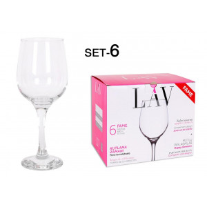 SET 6 COPAS VINO/AGUA 480CC FAME HI