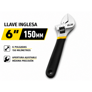 LLAVE INGLESA 6" 150MM CON MANGO RECUBIERTO BLIM