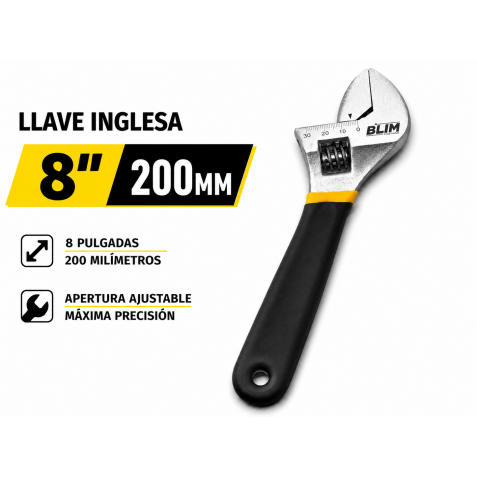 LLAVE INGLESA 8" 200MM CON MANGO...