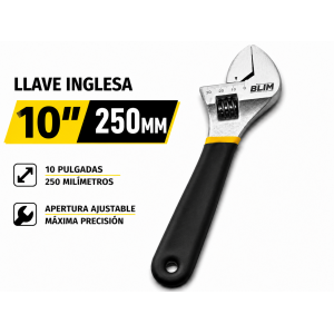 LLAVE INGLESA 10" 250MM CON MANGO RECUBIERTO BLIM