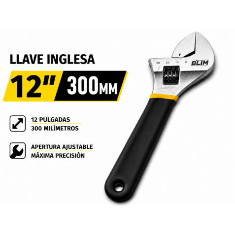 LLAVE INGLESA 12" 300MM CON MANGO...