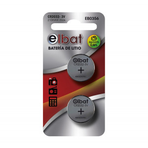 PACK 2 PCS PILAS LITIO CR2032 ELBAT