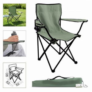 SILLA CAMPING PLEGABLE 52X52X90CM CAQUI