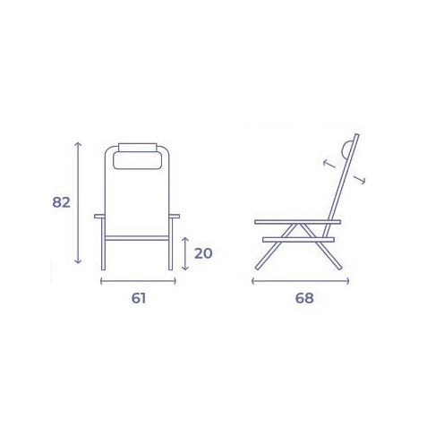 SILLA PLEGABLE 5 POSICIONES ALUMINIO...