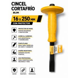 CINCEL CORTAFRÍO PLANO 16X250MM CON PROTECTOR BLIM