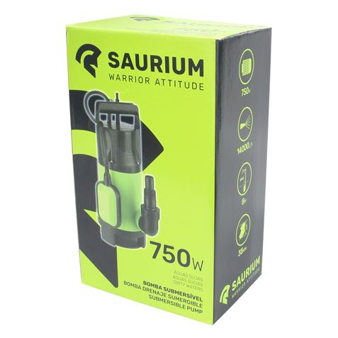 BOMBA SUMERGIBLE AGUAS SUCIAS 750W SAURIUM - 48580-3