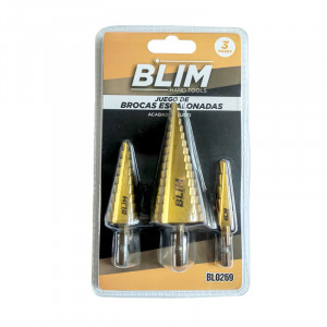 JUEGO 3 PCS BROCAS ESCALONADAS BLIM