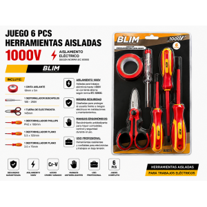 JUEGO 6 PCS HERRAMIENTAS AISLADAS...