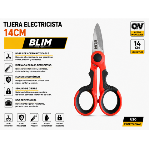TIJERA ELECTRICISTA 14 CM BLIM