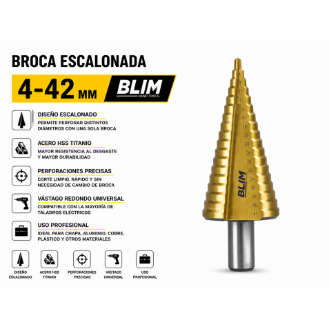 BROCA ESCALONADA 4-42 mm. BLIM
