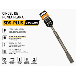 CINCEL DE PUNTA PLANA SDS-PLUS...
