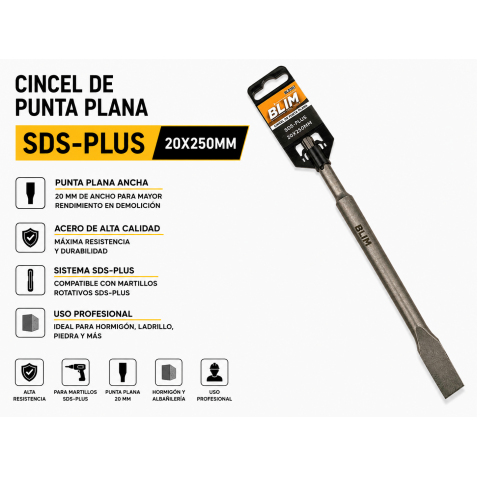 CINCEL DE PUNTA PLANA SDS-PLUS...