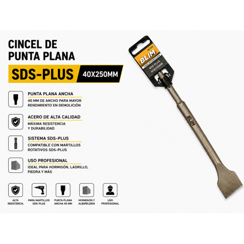 CINCEL DE PUNTA PLANA SDS-PLUS...