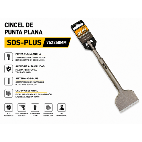 CINCEL DE PUNTA PLANA SDS-PLUS...