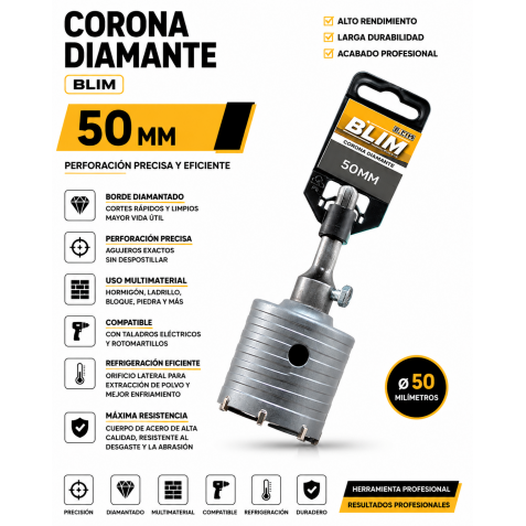 CORONA DIAMANTE 50 MM BLIM