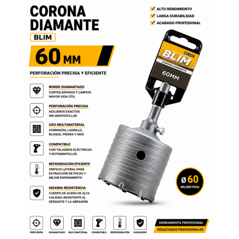 CORONA DIAMANTE 60 MM BLIM