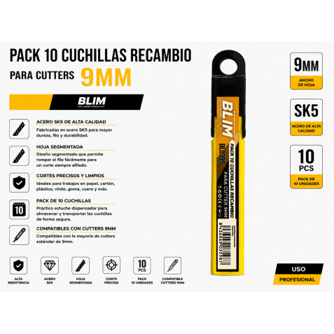 PACK 10 CUCHILLAS RECAMBIO PARA...