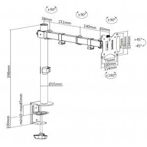 SOPORTE DE MESA 1 MONITOR 13"-32" CROMAD