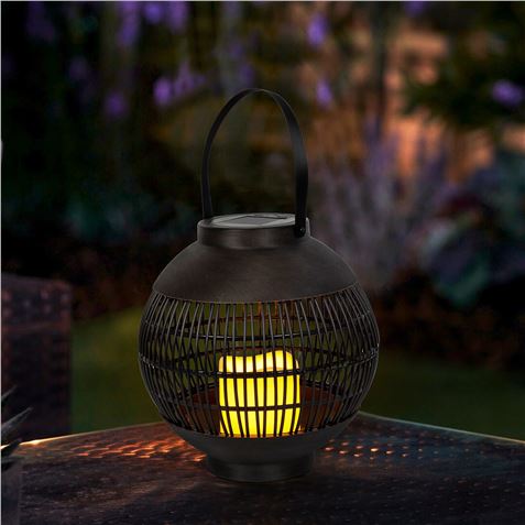 FAROL SOLAR LED REDONDO EXTERIOR MARRON 3000K - 09717-2