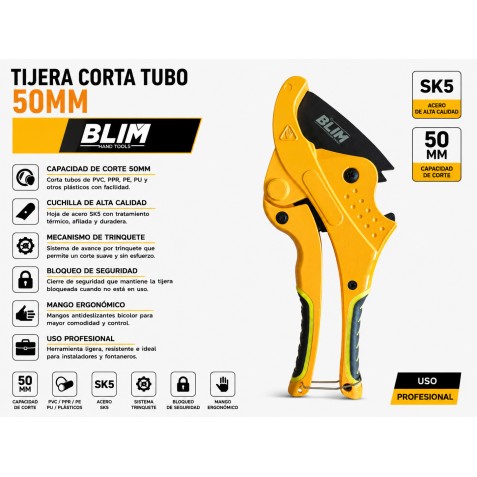 TIJERA CORTA TUBO 50MM BLIM