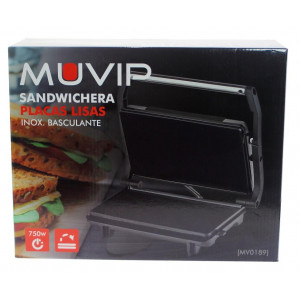 SANDWICHERA INOX PLACA LISA 750W MUVIP