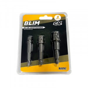 KIT 3 ADAPTADORES 1/4" HEXAGONAL A...