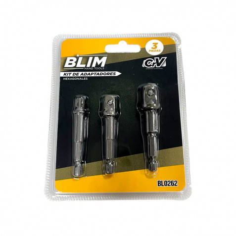 KIT 3 ADAPTADORES 1/4" HEXAGONAL A...