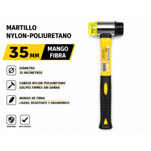 MARTILLO NYLON-POLIURETANO MANGO FIBRA 35MM BLIM