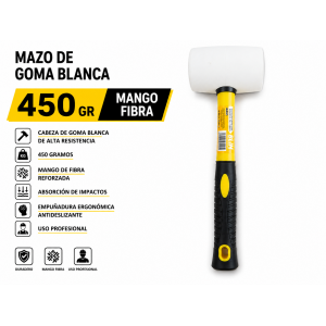 MAZO DE GOMA BLANCO 450GR. MANGO FIBRA BLIM