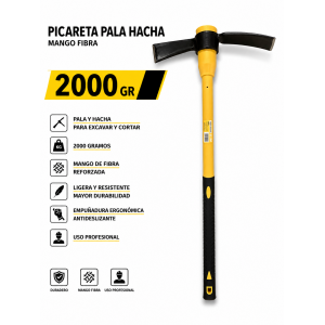 PICARETA PALA HACHA 2000GR MANGO FIBRA BLIM