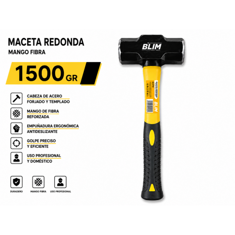 MACETA REDONDA 1500GR MANGO FIBRA BLIM