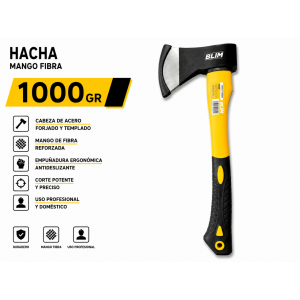HACHA 1000GR MANGO FIBRA BLIM