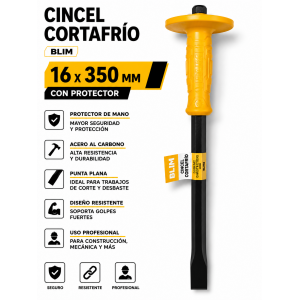CINCEL CORTAFRÍO PLANO 16X350MM CON PROTECTOR BLIM