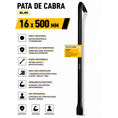 PATA DE CABRA 16X500MM BLIM