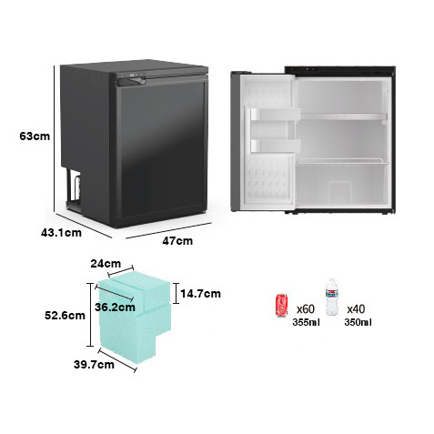 NEVERA FIJA CON COMPRESOR LG 12V 57...
