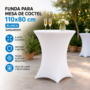 FUNDA PARA MESA DE COCTEL 110X80...