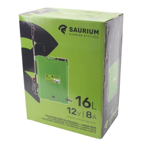 SULFATADORA DE ESPALDA BATERIA 16 LITROS SAURIUM. - 48522-4