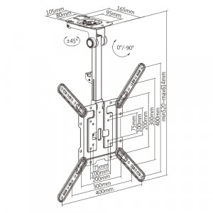 SOPORTE TECHO BASCULANTE TV 23" - 55"...