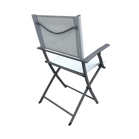 SILLA PLEGABLE CON BRAZOS GRIS CLARO 54X36/49X84CM - 76109-3