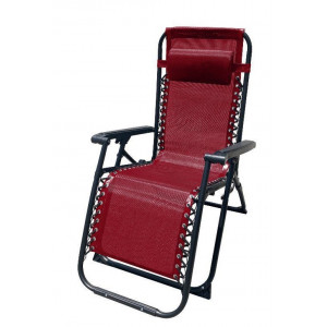 TUMBONA PLEGABLE BURDEOS DE ACERO CON...